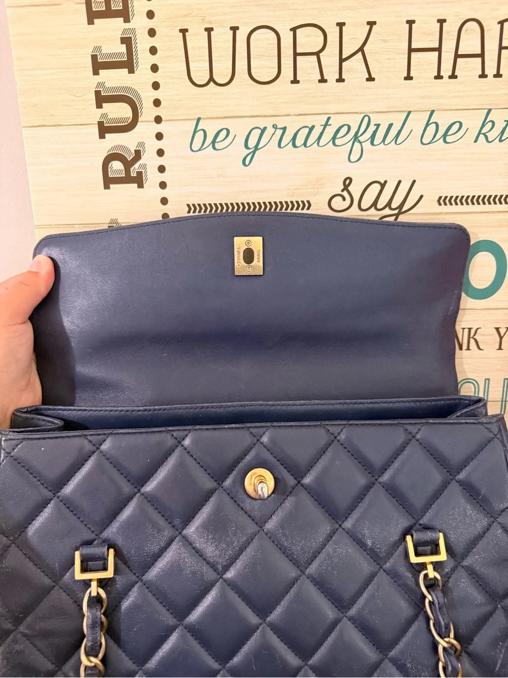 Navy Blue CHANEL Misia Camera Flap Lambskin Leather Quilted Shoulder Bag - Picture 3 of 14